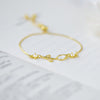 Fairy Style Flower Copper Plating Inlay Opal 18k Gold Plated Bracelets