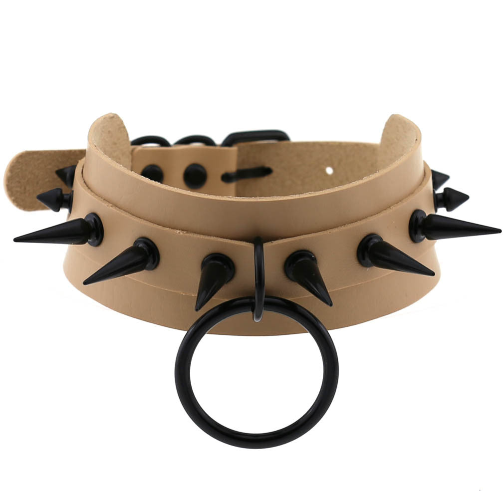 Punk Geometric Pu Leather  Unisex Choker