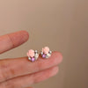 1 Pair Sweet Flower Enamel Inlay Alloy Drop Earrings Ear Studs