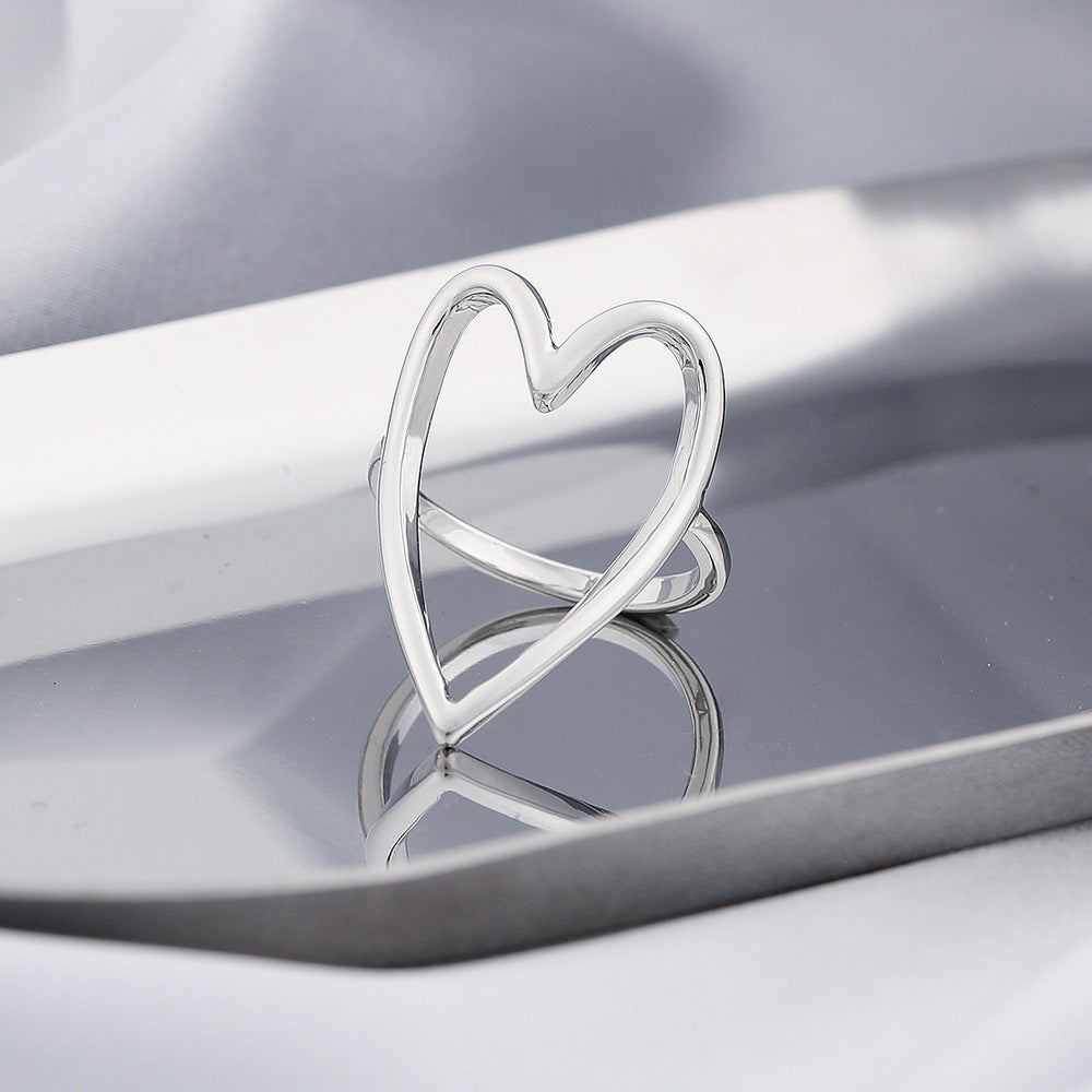 Casual Vacation Simple Style Heart Shape Alloy Women's Rings