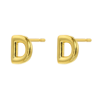 1 Pair Simple Style Letter Copper Plating 18k Gold Plated Ear Studs