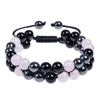 Retro Color Block Agate Beaded Bracelets 1 Piece