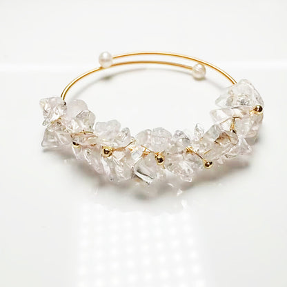 Ins Style Irregular Crystal Handmade Bangle