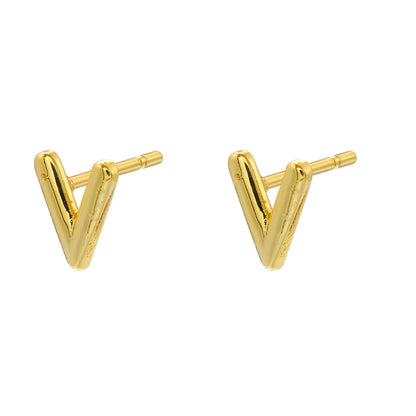 1 Pair Simple Style Letter Copper Plating 18k Gold Plated Ear Studs