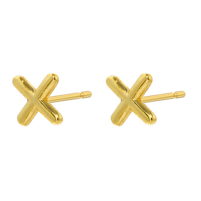 1 Pair Simple Style Letter Copper Plating 18k Gold Plated Ear Studs