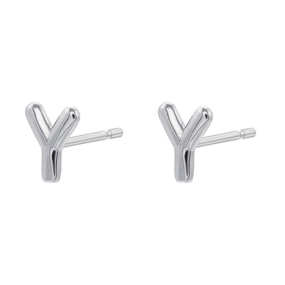 1 Pair Simple Style Letter Copper Plating 18k Gold Plated Ear Studs