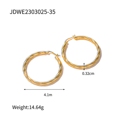 1 Pair Ins Style Simple Style Round Stainless Steel Plating 18k Gold Plated Earrings