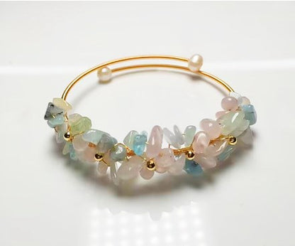 Ins Style Irregular Crystal Handmade Bangle