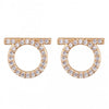 1 Pair Simple Style Round Stainless Steel Inlay Zircon Ear Studs