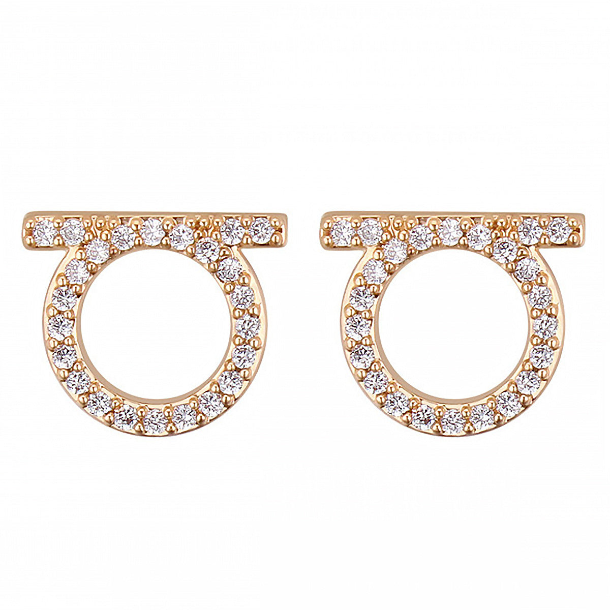 1 Pair Simple Style Round Stainless Steel Inlay Zircon Ear Studs