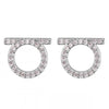 1 Pair Simple Style Round Stainless Steel Inlay Zircon Ear Studs