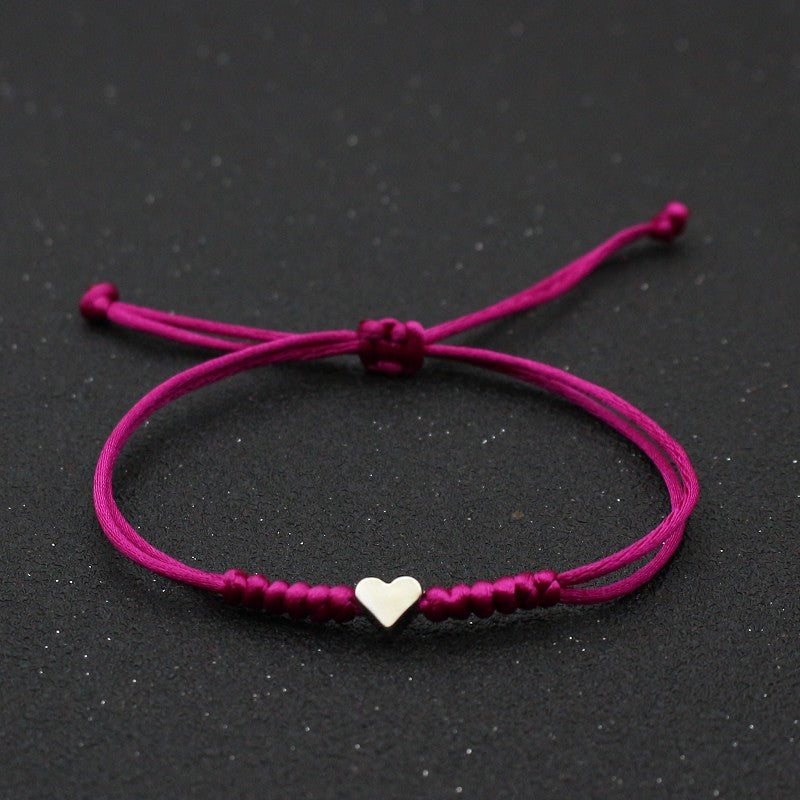 Simple Style Heart Shape Rope Copper Unisex Bracelets