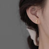 1 Pair Basic Simple Style Flower Sterling Silver Inlay Zircon Ear Studs