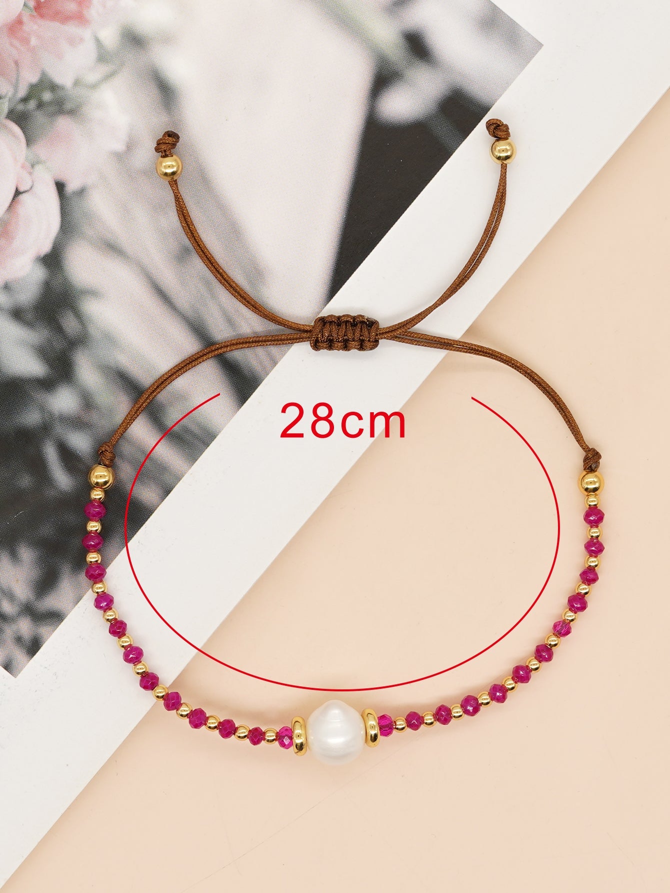 Casual Simple Style Round Artificial Crystal Freshwater Pearl Beaded Drawstring Braid Bracelets