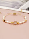 Elegant Cross Star Heart Shape Freshwater Pearl Brass Bracelets