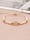 Elegant Cross Star Heart Shape Freshwater Pearl Brass Bracelets