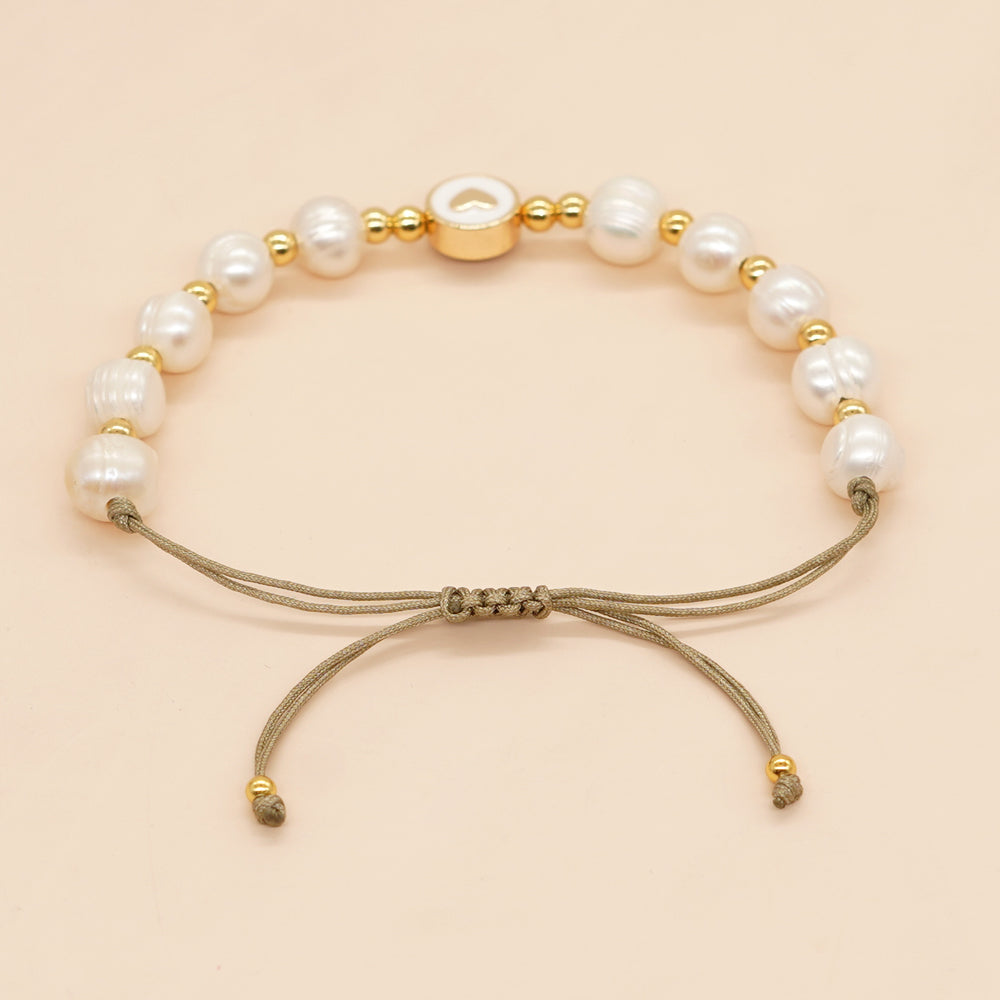 Casual Pentagram Freshwater Pearl Beaded Braid Bracelets