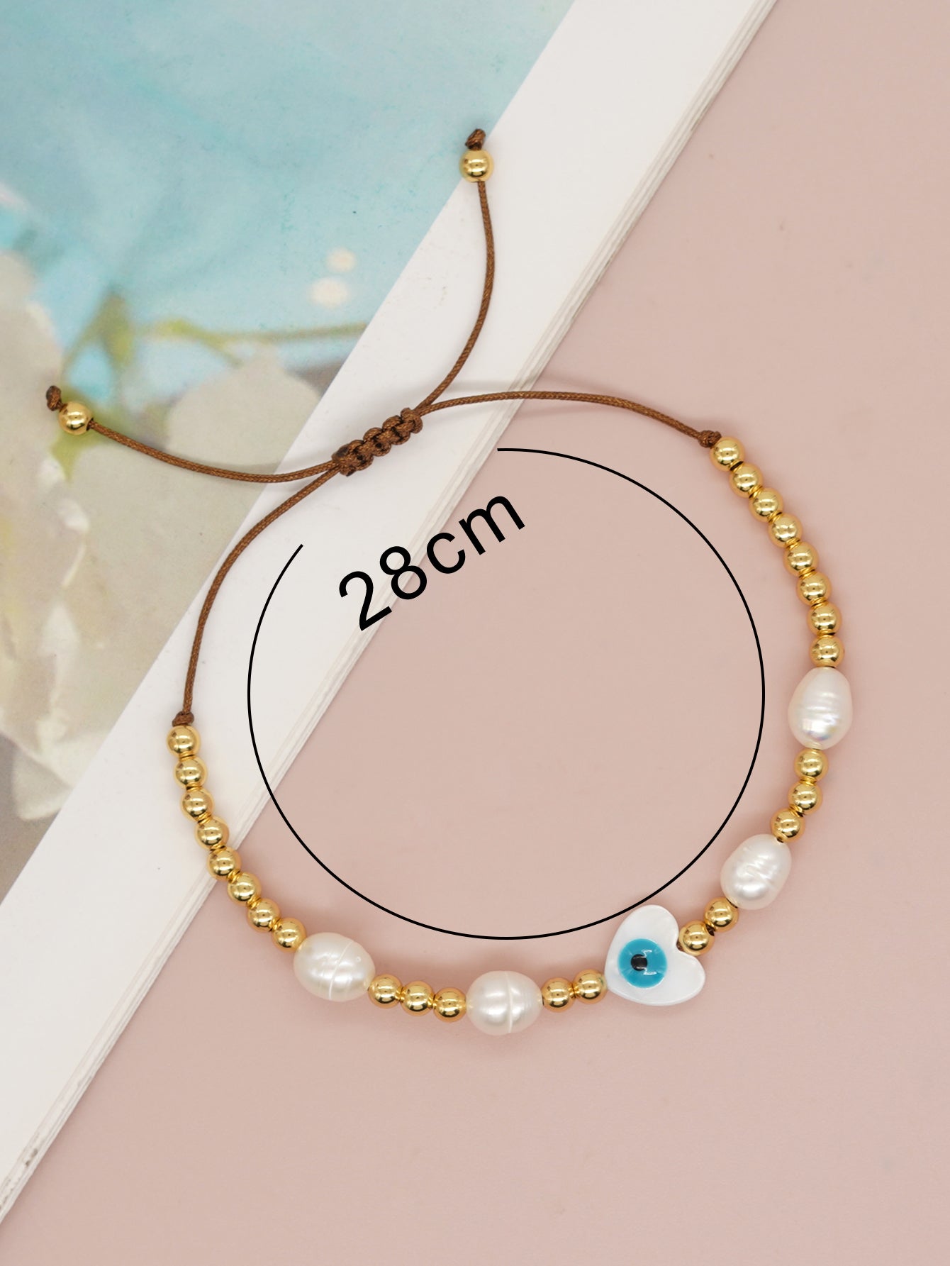 Basic Classic Style Devil's Eye Heart Shape Freshwater Pearl Glass Bracelets