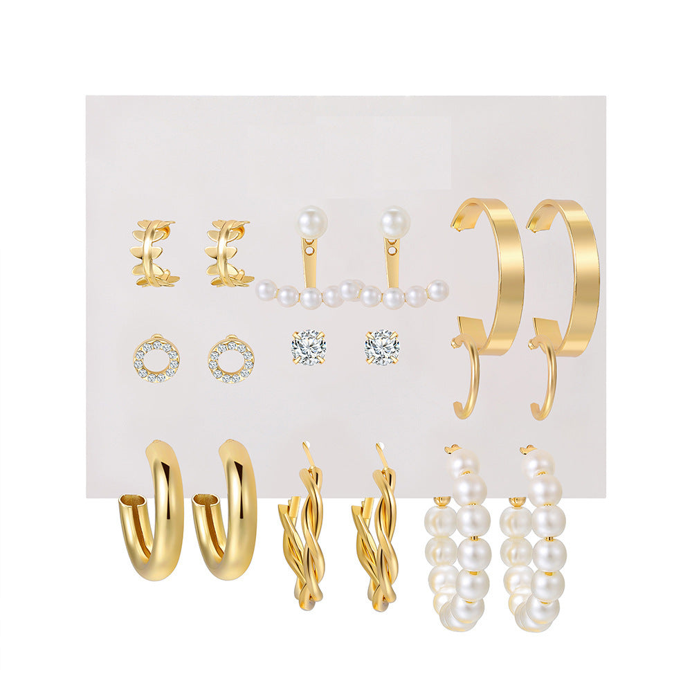 1 Set Fashion Geometric Alloy Plating Inlay Zircon Women's Earrings