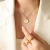 Ins Style Simple Style Letter Titanium Steel Plating Inlay Shell 18k Gold Plated Pendant Necklace