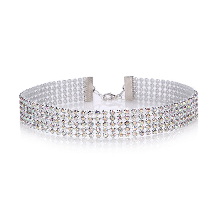 Shiny Geometric Alloy Inlay Rhinestones Women's Choker