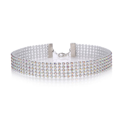 Shiny Geometric Alloy Inlay Rhinestones Women's Choker