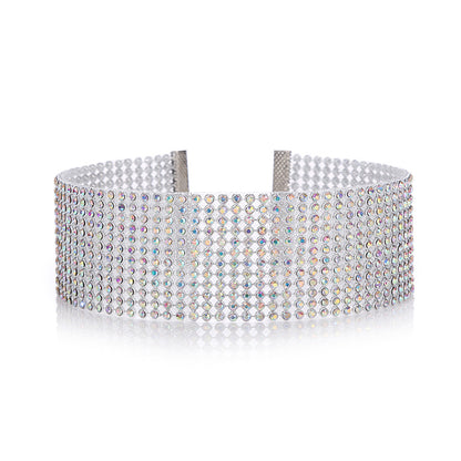 Shiny Geometric Alloy Inlay Rhinestones Women's Choker