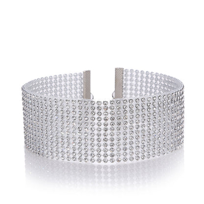 Shiny Geometric Alloy Inlay Rhinestones Women's Choker