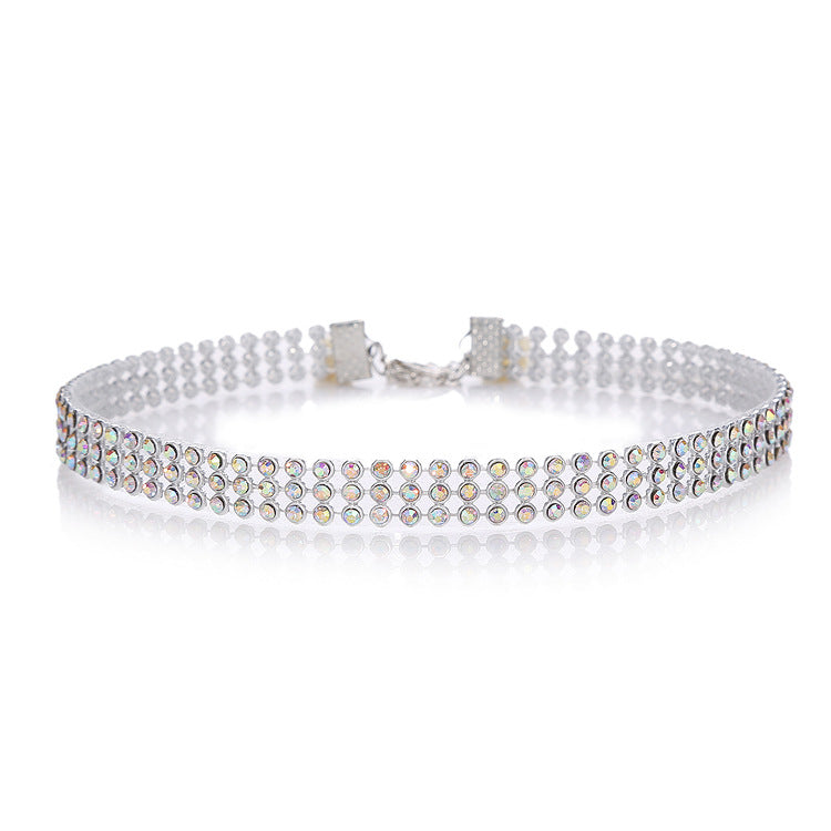 Shiny Geometric Alloy Inlay Rhinestones Women's Choker