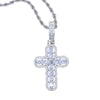 Hip-hop Cross Copper Inlay Zircon Pendant Necklace