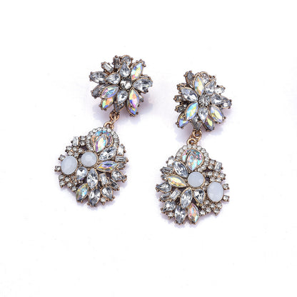 Elegant Glam Luxurious Geometric Alloy Plating Inlay Rhinestones Women's Earrings