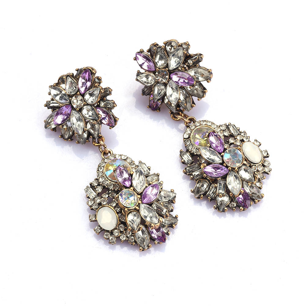 Elegant Glam Luxurious Geometric Alloy Plating Inlay Rhinestones Women's Earrings