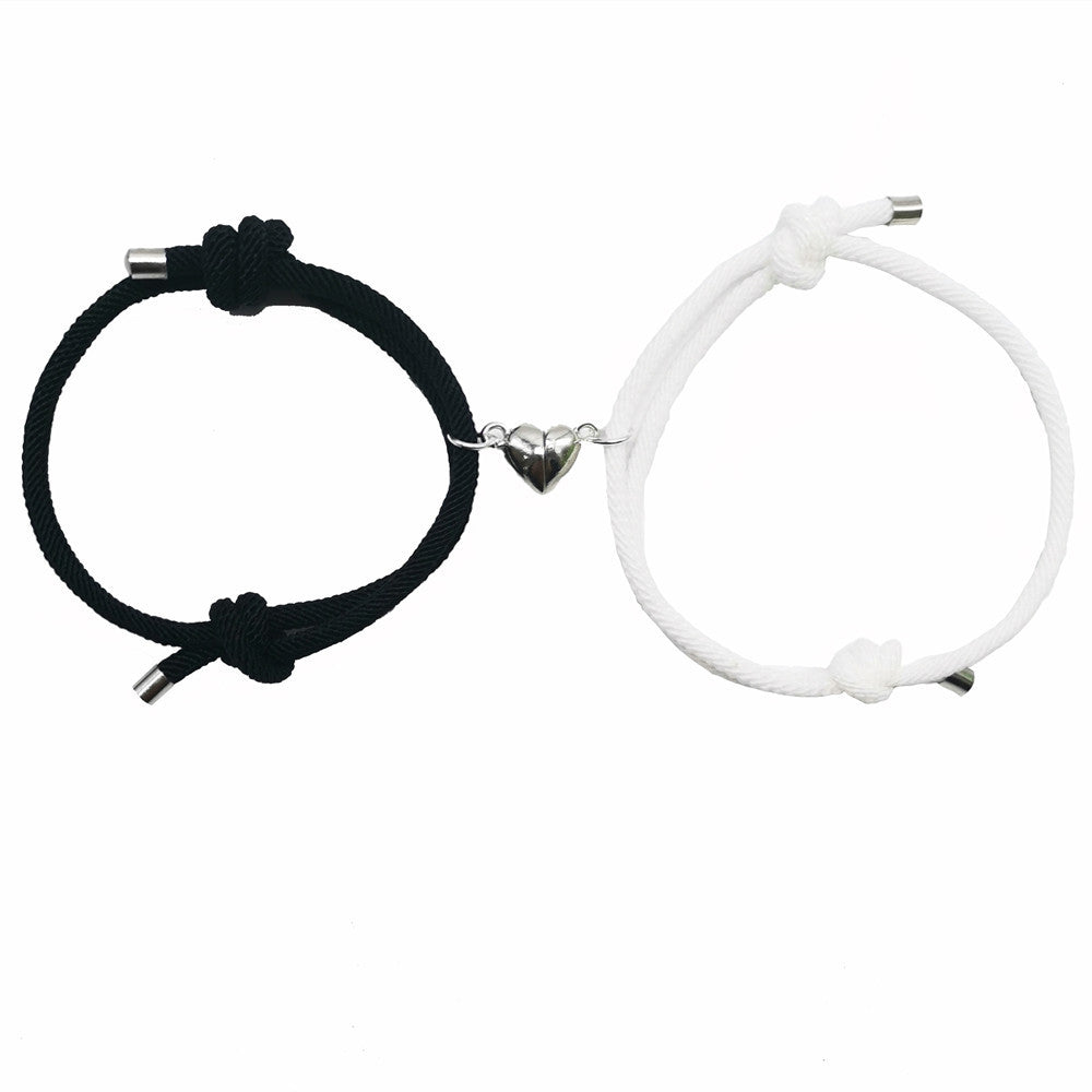 Simple Style Heart Shape Alloy Plating Couple Bracelets