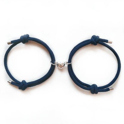 Simple Style Heart Shape Alloy Plating Couple Bracelets