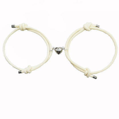 Simple Style Heart Shape Alloy Plating Couple Bracelets