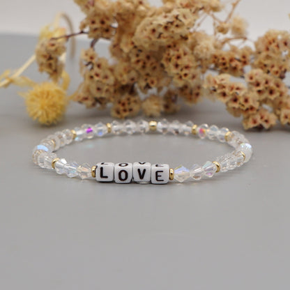 Casual Elegant Love Artificial Crystal Beaded Women's Bracelets