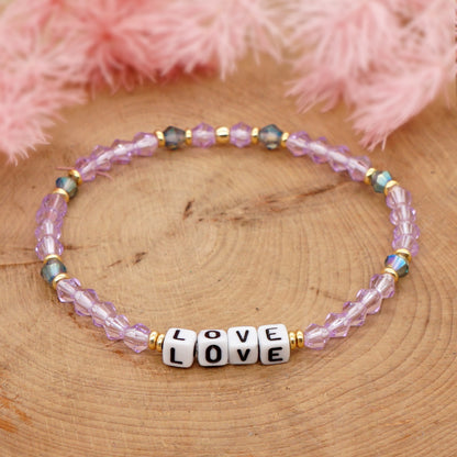 Casual Elegant Love Artificial Crystal Beaded Women's Bracelets