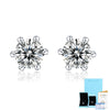 1 Piece Casual Geometric Sterling Silver Plating Inlay Moissanite Ear Studs