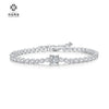 Lady Geometric Sterling Silver Plating Inlay Moissanite Bracelets
