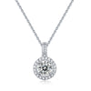 Simple Style Round Sterling Silver Inlay Moissanite Pendant Necklace