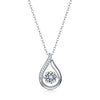 Simple Style Round Sterling Silver Inlay Moissanite Pendant Necklace