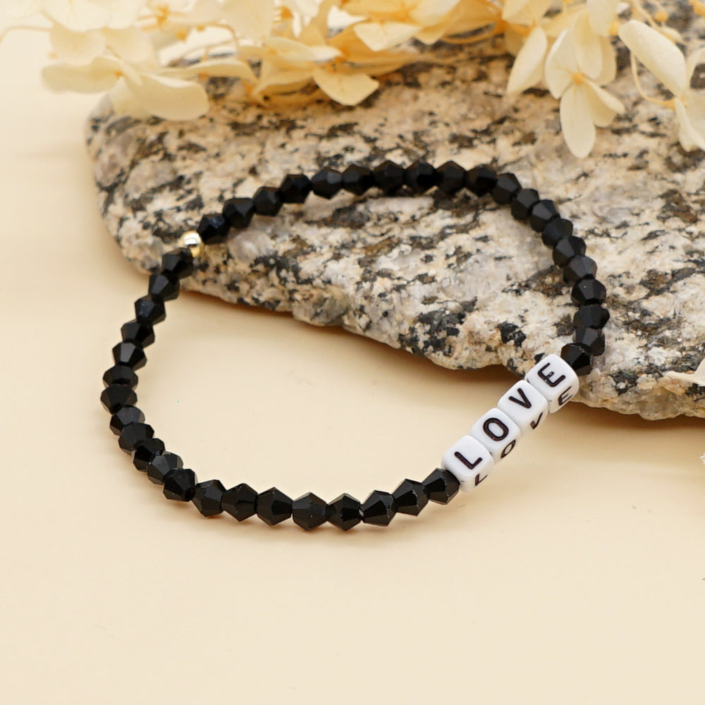 Casual Elegant Love Artificial Crystal Beaded Women's Bracelets