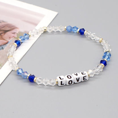 Casual Elegant Love Artificial Crystal Beaded Women's Bracelets