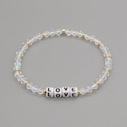 Casual Elegant Love Artificial Crystal Beaded Women's Bracelets