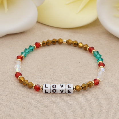 Casual Elegant Love Artificial Crystal Beaded Women's Bracelets