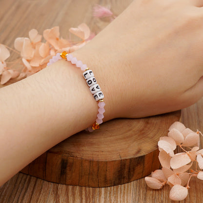 Casual Elegant Love Artificial Crystal Beaded Women's Bracelets