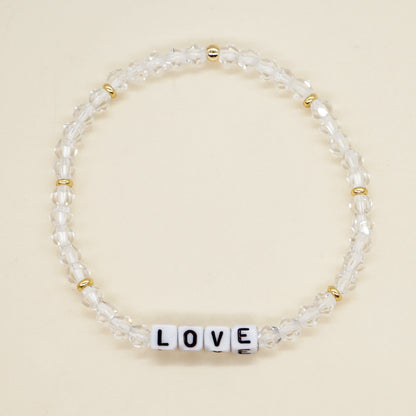 Casual Elegant Love Artificial Crystal Beaded Women's Bracelets