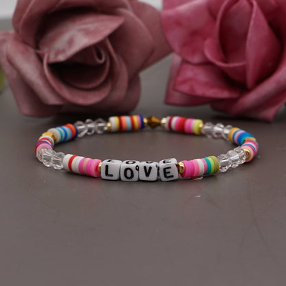 Casual Elegant Love Artificial Crystal Beaded Women's Bracelets