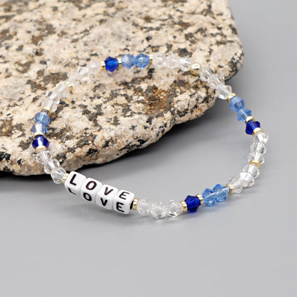 Casual Elegant Love Artificial Crystal Beaded Women's Bracelets