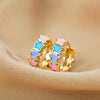 1 Pair Modern Style Star Copper Epoxy Plating Gold Plated Hoop Earrings